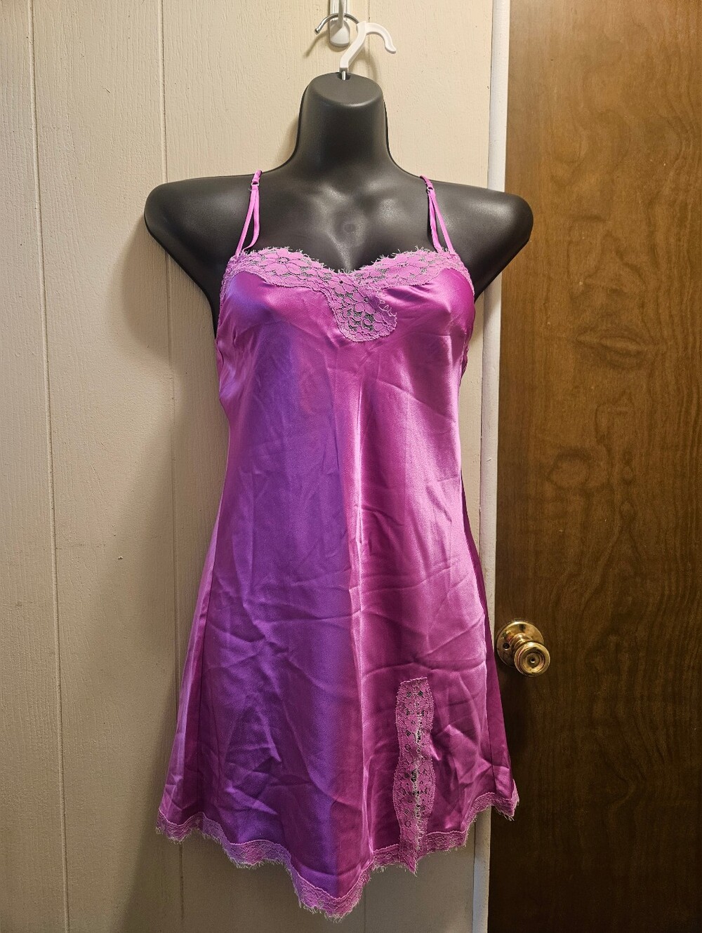 NWOT Victoria's Secret Silky Pink Lace Trim Nightgown - Women Intimates